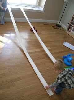 $5 Rain Gutter Race Track / Six Sisters' Stuff | Six Sisters' Stuff Indoor Birthday Parties, Toddler Party Games, Indoor Birthday, Race Car Track, Race Tracks, Six Sisters, Indoor Kids, Parenting Strategies, Rain Gutters