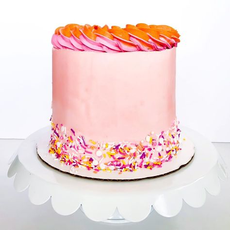 How To Make Cake, Sprinkles, Hot Pink, Birthday Cake, Orange, Cake, Birthday, Pink