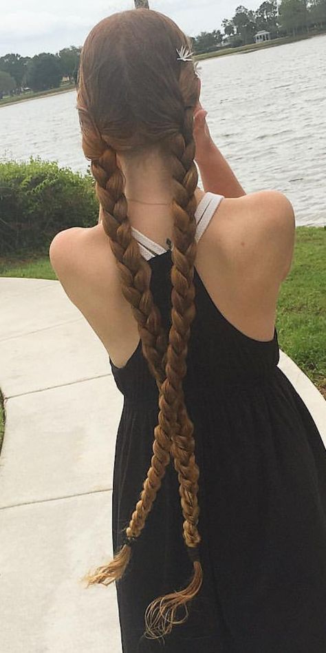 Long Pigtail Braids, Long Double Braids, Two Long Braids, Simple Braids, Braided Pigtails, Double Braids, Twin Braids, Pig Tails, Boxer Braids