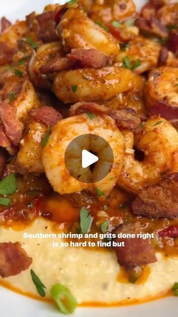 Shrimp And Grits Recipe Southern, Best Shrimp And Grits Recipe, Calabrian Peppers, Creamy Cheesy Grits, Gouda Grits, Easy Shrimp And Grits, Southern Shrimp And Grits, Seasoned Shrimp, Shrimp N Grits Recipe