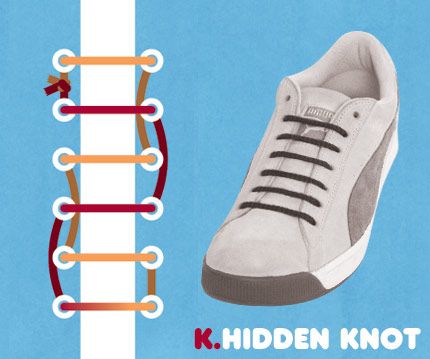 15 Cool Ways To Tie Your Cyclone Health Shoelaces: Hidden Knot Ways To Tie Shoelaces, Shoe Lacing Techniques, Selamat Sore, Ways To Lace Shoes, Tie Shoelaces, Sneakers Mode, Lacing Sneakers, Shoe Lace Patterns, Tie Shoes