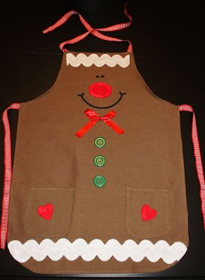 My little cottage in the making: GINGERBREAD APRON Gingerbread Apron, Gingerbread Party, Holiday Aprons, Gingerbread Crafts, Apron Sewing Pattern, Man Crafts, Girl Scout Troop, An Apron, Christmas Aprons