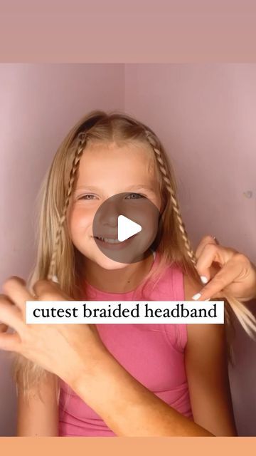 Audrey McClelland on Instagram: "My girl 🥰 Here’s a PRETTY BRAIDED HEADBAND 💗 I love this hairstyle for any event or occasion. It just works great dressed up or casual. Enjoy this one and let me know if you try it! I promise, it’s easy! . I share all of the hair products that we love and use above in my highlights. Feel free to message me if you have any questions. . #hairstyles #hair #hairstyle #hairtutorial #hairtutorials #halfuphalfdownhairstyle #halfuphalfdown #halfupdo #halfup #hairdo #braidideas #braidinspo #braidinspiration #braid #simplehairstyles #simplehair #simplehairstyle #easyhairstyles #easyhairstyle #easyhairstylesforgirls #cutehairstyles #cutehair #hairvideo #hairideas #hairinspo #hairinspiration #hairvideos #hairidea" Hair Do With Headband, Easy Braided Headband, Picture Day Hair Ideas For Kids, Cute Hair For Picture Day, How To Do A Braid Crown, Tiny Elastic Hairstyles, Audrey Mcclelland Hair, Cute Hairstyles For Beginners, Easy Picture Day Hairstyles