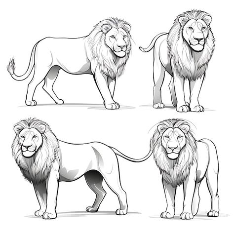 Drawing Ideas Lion, Lion Drawing Reference, How To Draw A Lion, Giraffe Drawing Easy, Lion Art Drawing, Lion Sketches, Lion Drawing Simple, Save Water Poster Drawing, Jungle Drawing