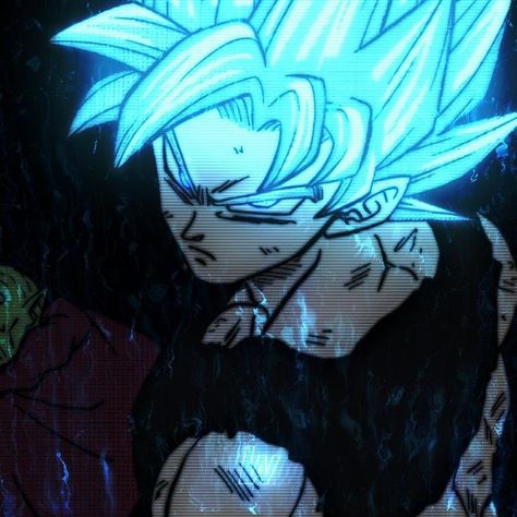 Goku Pfp, Dragon Ball, Neon, Hair, Anime, Blue, Black