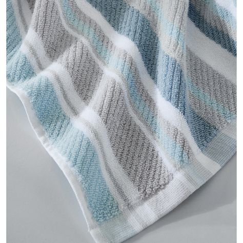 Tommy Bahama Ocean Bay Stripe Blue Cotton Terry 3 Piece Towel Set - 3 Piece - Bed Bath & Beyond - 33416023 Striped Bath Towels, White Bath Towels, Blue Bath, Black Towels, Linen Store, Quick Dry Towel, Shades Of Teal, Striped Towels, Cotton Bath Towels