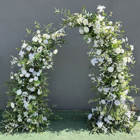 Floral Combinations, Wedding Ceremony Floral Arch, Ceremony Floral Arch, Whimsical Backdrop, Flower Archway, Party Event Decor, White Floral Arrangements, Wedding Ceremony Ideas, White Rose Flower