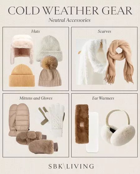 WINTER \ cold weather gear - accessories from hats, mitten, ear muffs, scarves and more from Amazon that are cozy, cute and stylish. Shop my favorites! | SBK Living Winter Ear Muffs, Winter Outfits Snow, Snow Accessories, Gear Accessories, Winter Mittens, Amazon Favorites, Cold Weather Gear, Faux Fur Blanket, Ear Muffs