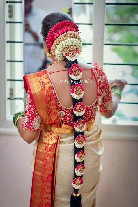 Jadai For Muhurtham, Muhurtha Hairstyle, Pula Dandalu For Wedding, Puvula Jada, Bridal Hairstyles Indian Weddings Traditional, South Indian Bride Hairstyle Muhurtham, Muhurtham Hairstyle, Bridal Jada, Indian Bridal Hairstyle