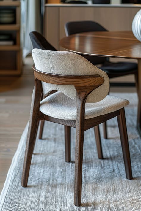 Japandi Dining Chairs Black, Cafe Dining Chair, Quiet Room Design, Dark Wood Dining Chairs, Interior Design 2025, Wood Chair Design Ideas, Dining Table Chairs Design, Wishbone Chair Dining Room, Chair For Dining Table