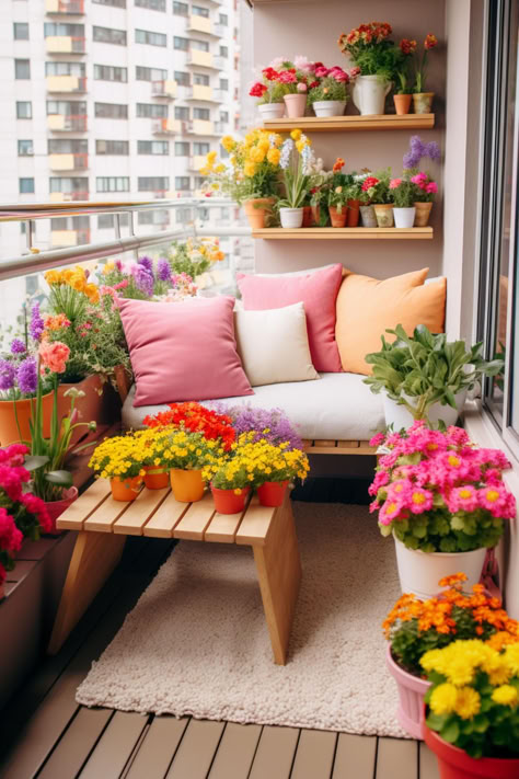 50 Lovely Spring Home Decor for a Gorgeous Makeover Cute Balcony Ideas, Vegetable Garden In Pots, Herb Garden For Beginners, Easy Herb Garden, Garden Design Vegetable, Beautiful Balconies, Garden In Pots, Comfy Cozy Home, Vintage Bedroom Styles