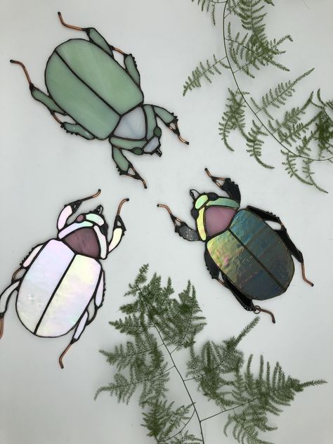 Stained Glass Beetle, Stained Glass Insects, Stained Glass Bugs, Tiffany Vitray, Stained Glass Gifts, Greenville South Carolina, Window Color, Stained Glass Diy, Stained Glass Crafts