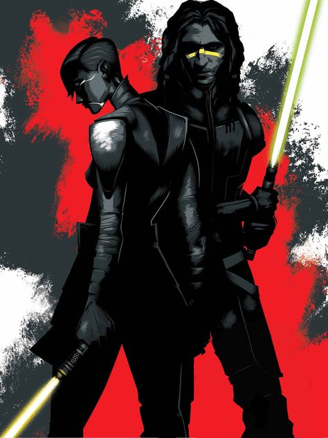 Dark Disciple Poster Ventress And Vos, Asajj Ventress X Quinlan Vos, Dark Disciple Star Wars, Dark Jedi Art, Star Wars Dark Disciple, Star Wars Jedi Fallen Order Wallpaper, Asajj Ventress And Quinlan Vos, Assaj Ventress, Star Wars Dark Empire