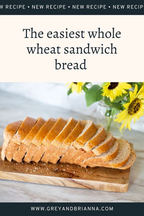 homemade whole wheat sandwich bread all sliced up Homemade Wheat Sandwich Bread, Sandwich Bread Recipe Wheat, Honey Wheat Sandwich Bread Recipe, Easy Wheat Bread Recipe, Homemade Wheat Bread Recipes, How To Make Sandwich Bread, Healthy Sandwich Bread, Healthy Sandwich Bread Recipe, Whole Wheat Sandwich Bread Recipe