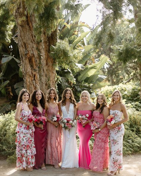 love in full bloom—surrounded by magenta petals & endless joy in the garden of forever🌷 • ♡ • ♡ photography | @karareynoldsphoto planning | @sprinklesofloveevents florals | @flowerfrenzy venue | @sandiegobotanicgarden dj | @the_new_ivy_league rentals | @eventpartyrentalssd hmu | @kissandmakeup_mellodyvere_ brides attire | @archive_bridal Cold Sparklers, Bridesmaids Dresses Pink, Brides Attire, Love In Full Bloom, Mismatched Bridesmaids Dresses, Bride Attire, Love In Bloom, Mismatched Bridesmaids, Mismatched Bridesmaid Dresses