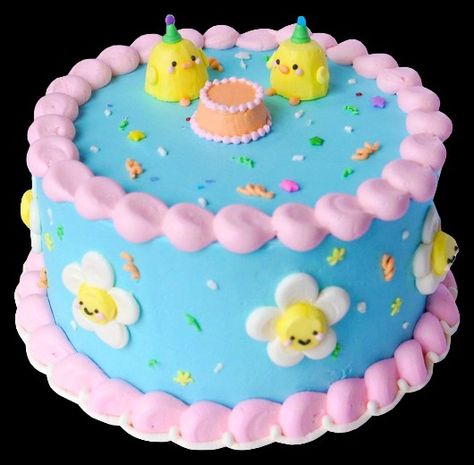 Cake For Two, Cake Png, Duck Cake, Birthday Cake Decorating Ideas, Vintage Birthday Cakes, Pastel Cupcakes, Tiny Cakes, Pretty Cake, Instagram Cake