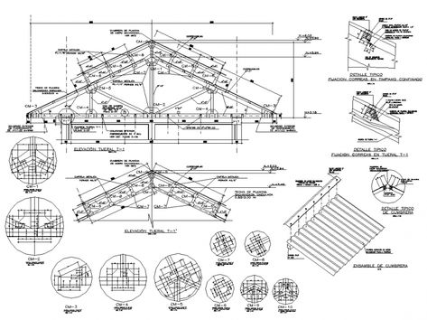 King-post roof truss detail elevation 2d view layout dwg file Truss Detail, King Post Truss, Roof Truss Design, Steel Trusses, Roof Construction, Roof Trusses, Small House Design Plans, Door Design Modern, Construction Drawings