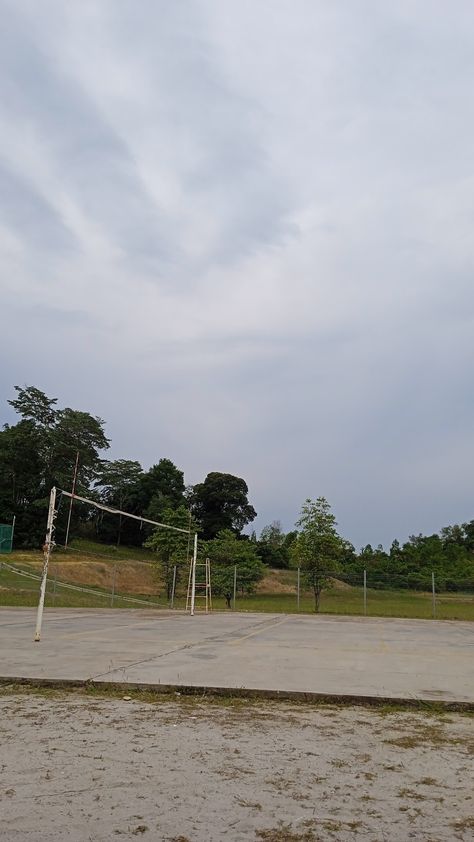 empty volleyball court on a cloudy day Outside Volleyball Court, Volleyball Court, Skin Minecraft, Cover Wattpad, Fake Acc, Poetry Inspiration, Volleyball, Minecraft, Poetry