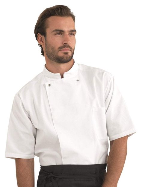 Uniforms Restaurant, Deli Design, Waiter Outfit, Bbq Nation, Restaurant Staff, Waitress Uniform, Short Sleeve Denim Shirt, Restaurant Uniforms, Universal Shirts