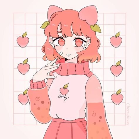 Peach Aesthetic, Art Photography Portrait, Body Base Drawing, Painting Art Lesson, Cute Kawaii Drawings, Dessin Adorable, Cute Anime Wallpaper, Cute Art Styles, Girls Cartoon Art