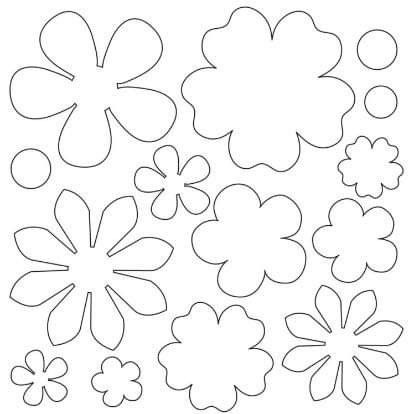 Flower Petal Template, Flower Templates Printable, Chart Paper, 3d Paper Flowers, Daisy Petals, Floral Stencil, Leaf Template, Paper Flower Template, Giant Paper Flowers