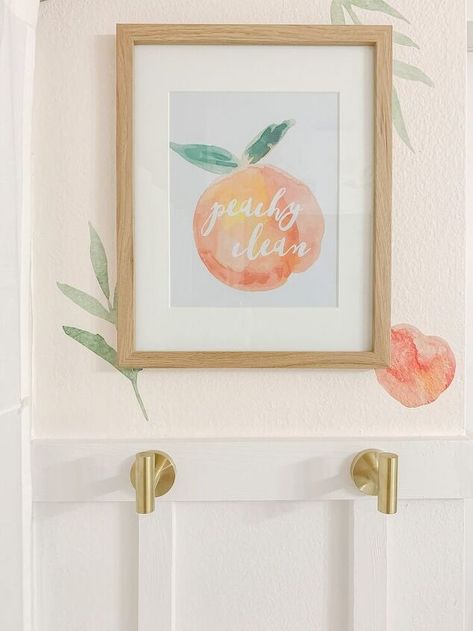 Peachy Clean-Bathroom Makeover | Hometalk Peachy Clean Bathroom, Orange Bathroom Walls, Peachy Clean, Build Shelves, Bathroom Makeover On A Budget, Peach Bathroom, Hooks For Towels, Painting Bathroom Cabinets, Her Bathroom