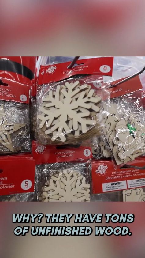 Dollar Tree Wooden Snowflake Crafts, Dollar Tree Wooden Snowflake, Dollar Tree Snowflakes, Do It On A Dime, Snowflake Ornaments Diy, Diy Christmas Snowflakes, Wood Snowflake, Dollar Tree Hacks, Snowflake Garland