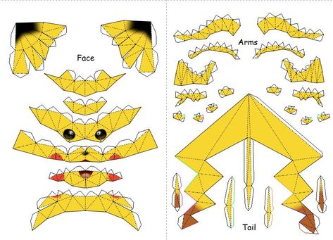 Paper Pokemon, Pokemon Papercraft, Papercraft Pokemon, 3d Pokemon, Pokemon Diy, Pokemon Craft, Folding Origami, Paper Toys Template, Papercraft Printable