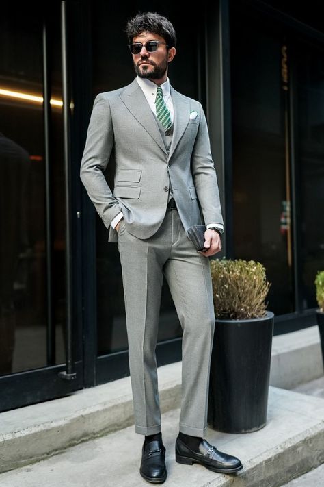 Forge your style with our Grey Striped Slim-Fit Suit 3-Piece. The subtle stripes evoke the strength and resilience of steel, while the slim-fit cut adds a touch of modern flair. Make a statement with your unwavering confidence and undeniable presence.

#greysuit #singlebreasted #suit #suits #slimfit #menstyle #menfashion #fashioninspo #formalwear #menclothing #formalattire Suit Stores, Slim Fit Suit Men, Lapel Jacket, Slim Fit Suits, Slim Fit Suit, Mens Fashion Suits, Blazer Vest, Tuxedos, Formal Attire