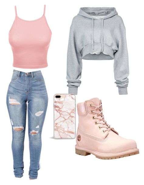 "2" by justine200108 ❤ liked on Polyvore featuring Off-White, LE3NO and Timberland Pink Timberlands Outfit, Pink Timberland Boots Outfit, Pink Boots Outfit, Pink Timberland Boots, Combat Boot Outfit, Timberland Boots Outfit, Teen Swag Outfits, Comfy Casual Outfits, Boujee Outfits