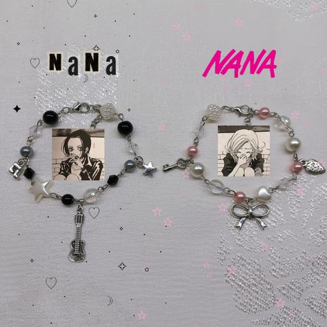 Nana and Hachi themed bracelets. Nana Komatsu and Nana Osaki's frendship bracelets. Hachi Bracelet, Anime Bracelet, Hachi Nana, Nana Bracelet, Nana Hachi, Nana Anime, Nana Manga, Nana Komatsu, Nana Osaki