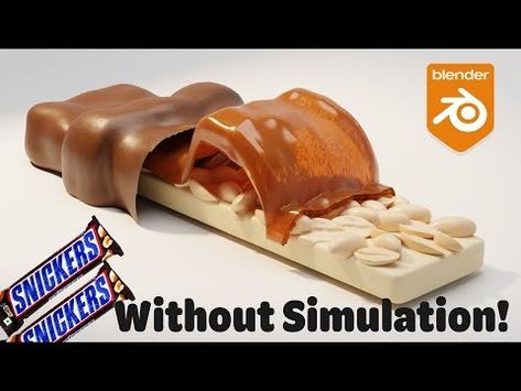 Lets make Snickers in Blender - YouTube Free Blender Model, Blender 3d Inspiration Beginner, Blender Assets, Blender 3d Sci Fi, Blender Procedural Materials, 3d Modeling Tutorial, Blender Tutorial, 3d Tutorial, 3d Modelling