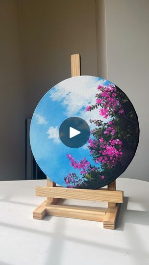 Bougenville Flowers, Circular Canvas Painting, Aparshakti Khurana, Circular Canvas, Creative Arts Therapy, Circle Canvas, Paint Night, Art Painting Acrylic, Paint By Number Kits