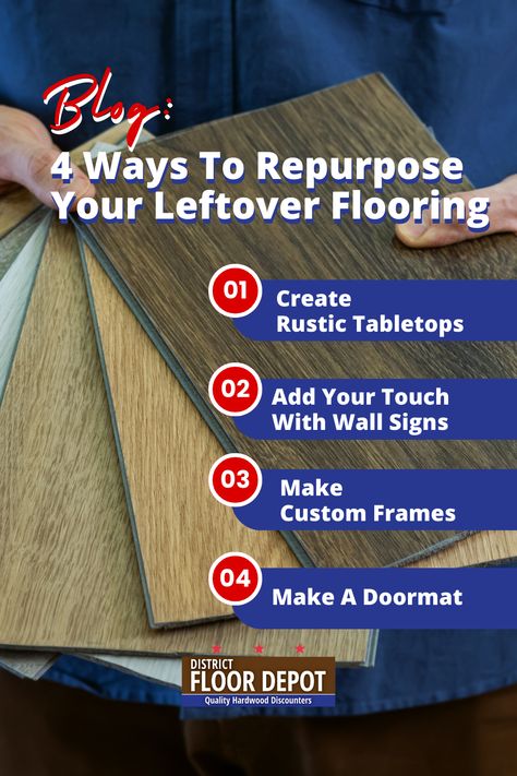 Got leftover scrap flooring? Discover 4 creative ways to repurpose them in our latest blog post.

#flooringideas #craftidea #resuse #recycle #leftoverflooring Leftover Flooring, Repurpose Leftovers, Old Coffee Tables, Pergo Flooring, Flooring Projects, Diy Decor Crafts, Weekend Projects, Left Over, Plank Flooring