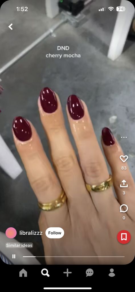 Cherry Mocha Nails Chrome, Dnd Cherry Mocha, Cherry Mocha Nails, Nails Dnd, Mocha Nails, Cherry Mocha, Nails Funky, Fall Nails 2023, Nails 2023