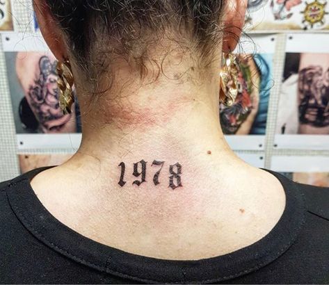 Numeros Tattoo, 1978 Tattoo, Old English Numbers, Single Tattoo, Old English Tattoo, English Numbers, Collage Tattoo, Number Tattoo Fonts, Tattoo Font For Men