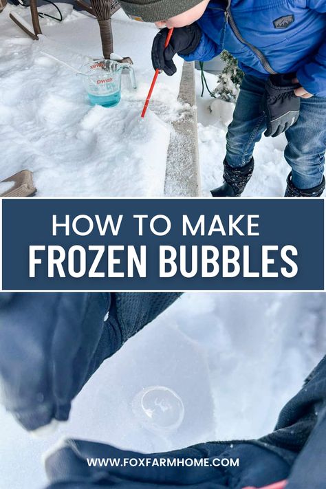 Cold Weather Activities For Kids, Winter Activity For Kids, Frozen Bubble, Homemade Bubble Solution, Winter Stem, Winter Science Activities, Weather Activities For Kids, Winter Science Experiments, Frozen Bubbles