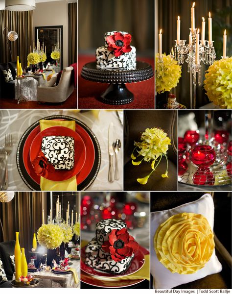 Yellow Wedding Decorations, Firefighter Wedding, Red Wedding Decorations, Tabletop Design, Images Design, Wedding Red, Couple Wedding Rings, Wedding Vendor, Table Top Design