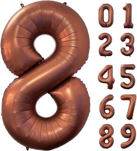 Amazon.com: 40 Inch Coffee Brown Number 8 Balloon Large Size Jumbo Digit Mylar Foil Retro Brown Helium Balloons for Birthday Party Celebration Decorations Graduation Anniversary Baby Shower Photo Shoot : Toys & Games Celebration Decorations, Balloons For Birthday, Balloon Weights, Celebration Decor, Baby Shower Photos, Birthday Party Celebration, Number 8, Helium Balloons, Party Celebration