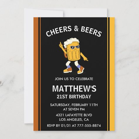 21st birthday invitations Cheers and Beers Funny 40th Birthday Invites, 65th Birthday Invitations, 75th Birthday Invitations, Milestone Birthday Invitations, Funny 40th Birthday, 90th Birthday Invitations, 70th Birthday Invitations, 80th Birthday Invitations, 30th Birthday Funny