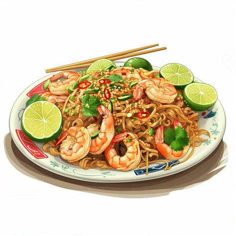 Download the Pad Thai 2d vector illustration cartoon in white backgroun 30690583 royalty-free Stock Photo from Vecteezy for your project and explore over a million other images and backgrounds. Pat Thai, Pasta Art, Food Cartoon, Food Illustration Art, Thai Tea, Thai Dishes, Illustration Cartoon, Thai Art, Vietnamese Recipes