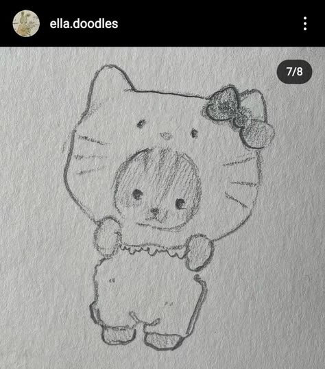 Ella Doodles, Cylinder Pendant Light, Calico Critters Families, Calico Critter, Cute Sketches, Hello Kitty Drawing, Easy Drawings Sketches, Pretty Drawings, Cute Doodles Drawings