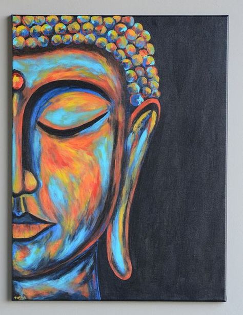 Buddha Painting Canvas, Arte Yoga, Art Buddha, Spiritual Paintings, Buddha Art Painting, Painting Canvases, Buddha Painting, Meditation Art, Small Canvas Art