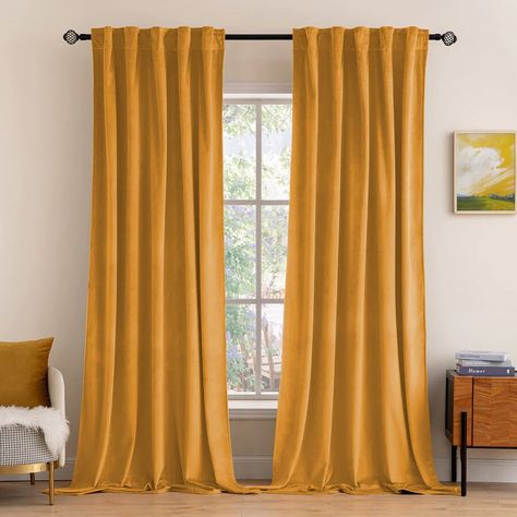 Velvet Curtain with Grommet and Rod Pocket, 32 Colors, Custom Long Velvet Curtains, Window Curtain Panels, Drapery Panels Check out our unique and bohemian curtains from LisaHomeTextile. We think that the curtains will add an atmosphere to your bedroom and living room just the way you want it. ☆ PRODUCT FEATURES ☆   - The right curtain for bedrooms and living rooms with 32 different color options.  - Suitable for Rod Pocket and Grommet uses. - Wash at 30 degrees without drying. ☆PRODUCT SIZES ☆ Curtains Material, Bohemian Curtains, Yellow Curtains, Curtains For Bedroom, Darkening Curtains, Drapery Panels, Luxury Rooms, Velvet Curtains, Room Darkening Curtains