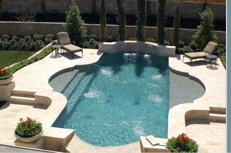 French Country Pool Ideas, Pool Types, Pool 2023, Roman Pool, Luxury Pools Backyard, Living Pool, Pools Backyard Inground, Pool Shapes, Pool Water Features