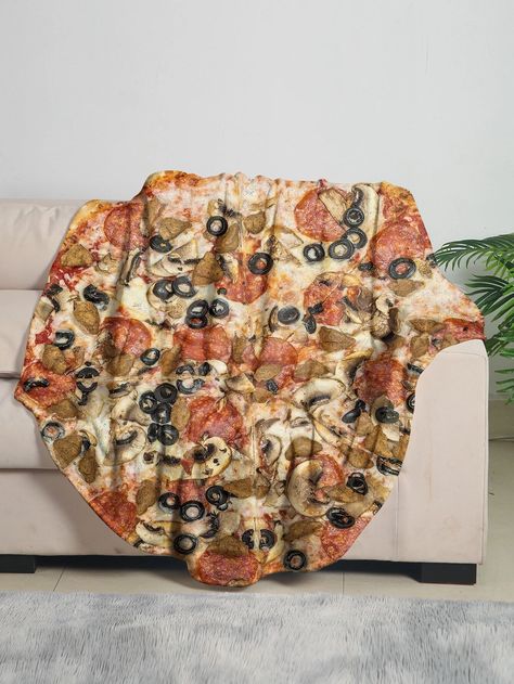 1pc Pizza Shaped Throw Blanket | SHEIN IL Pizza Shapes, Type Graphic, Throw Blanket, 1 Piece, Online Shopping, Pizza, Composition, Pattern, Fabric