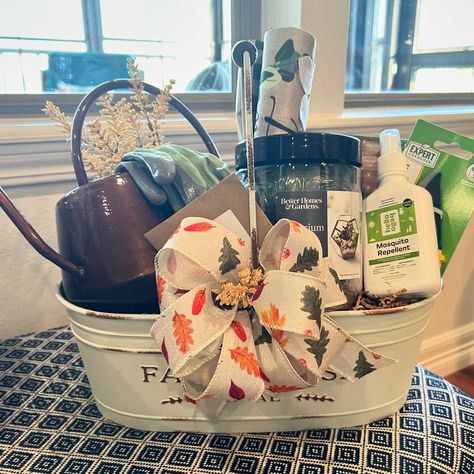 How thoughtful is this gift basket for new homeowners! Our copper antique watering can was included in the bundle, along with some gardening gloves, seeds & tools - everything needed to tend a new garden! 🪴 🧑🏼‍🌾🏡 Watering Can Gift Ideas, New Garden, Gardening Gloves, Mosquito Repellent, New Homeowner, Watering Can, Gift Basket, Gift Baskets, Repellent