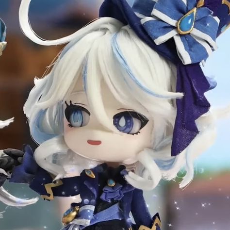 from genshin impact ; hoyofair2024 Anime Lips, Nendoroid Anime, Big Scary, Digital Painting Tutorials, Animated Drawings, Anime Dolls, Matching Pfp, Matching Icons, Cute Icons