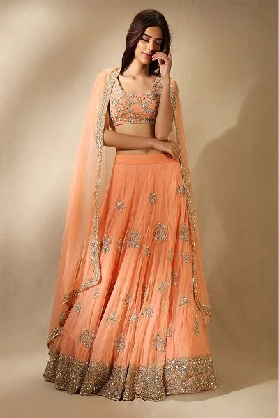 Best 50 Orange Lehenga Choli Designs 2022 Hindi Dress, Astha Narang, Orange Lehenga, Girly Hair, Outfit Street, Indian Bridal Lehenga, Pastel Orange, Lehenga Style, Choli Designs