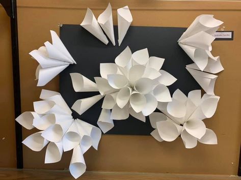 Paper Relief Sculpture - MRS. KAVANAUGH'S ART ROOM Paper Relief Sculpture Ideas, Paper Relief Sculpture, Abstract Paper Sculpture Simple, Relief Sculpture Flowers, 3d Clay Mural Art Lotus, Floral Relief Sculpture, Paper Relief, Paper Shape, Sculpture Paper